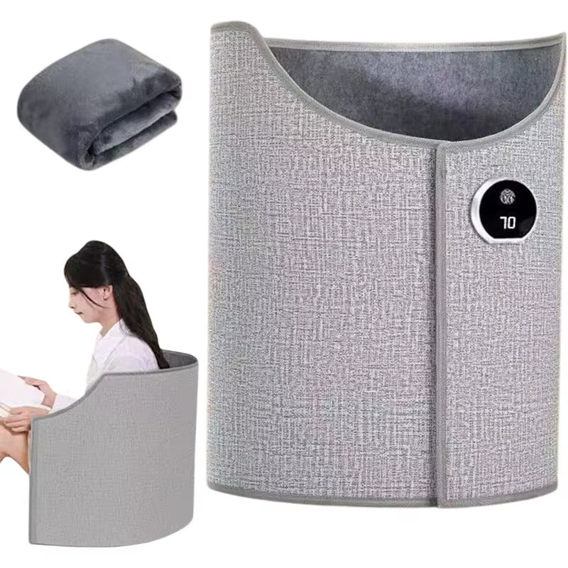 Silent Foldable Leg Warmer Pro - under Desk Electric Foot Heater with Thermostat & Auto Shut off for Office Home Timer